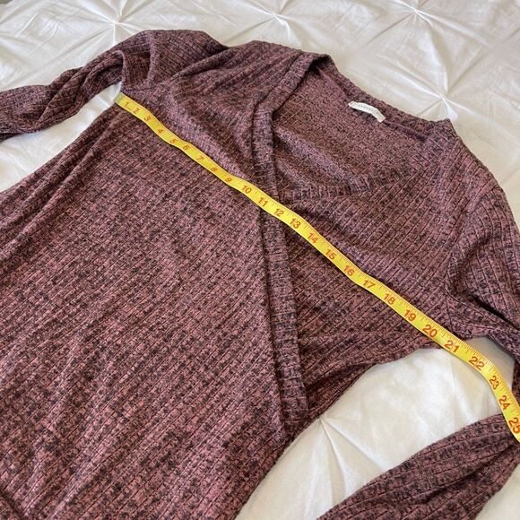 Reborn J Faux Wrap Front Pink and Black Burnout Long Sleeve Top Size Large - Picture 8 of 8